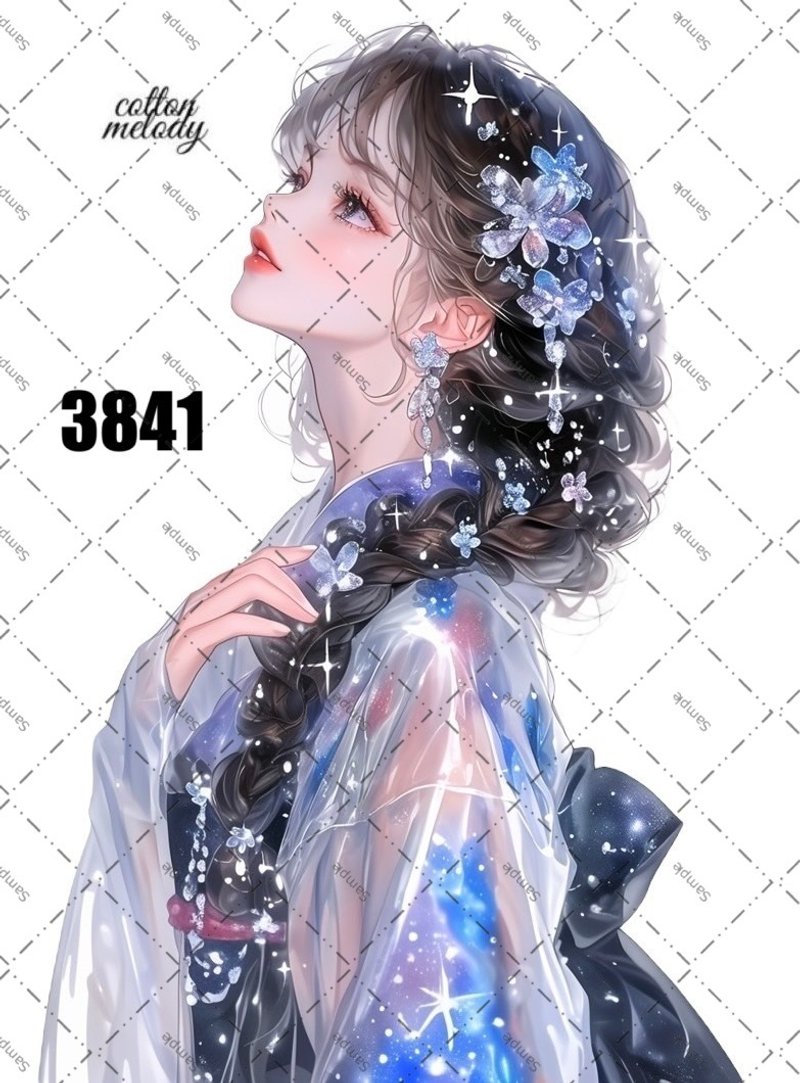 original sticker no.3841 人物ステッカー オリジナルステッカー オリジナル人物ステッカー 装飾ステッカー cotton melody - 貼紙 - 紙 