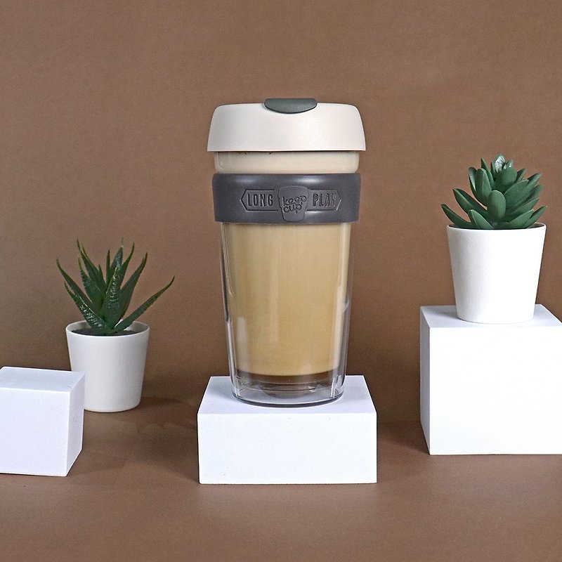 澳洲 KeepCup 雙層隔熱杯/咖啡杯/環保杯/手拿杯 L - 歐蕾 - 咖啡杯 - 玻璃 咖啡色