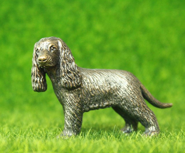 イングリッシュコッカースパニエル犬-ブロンズのミニチュア像、金属製