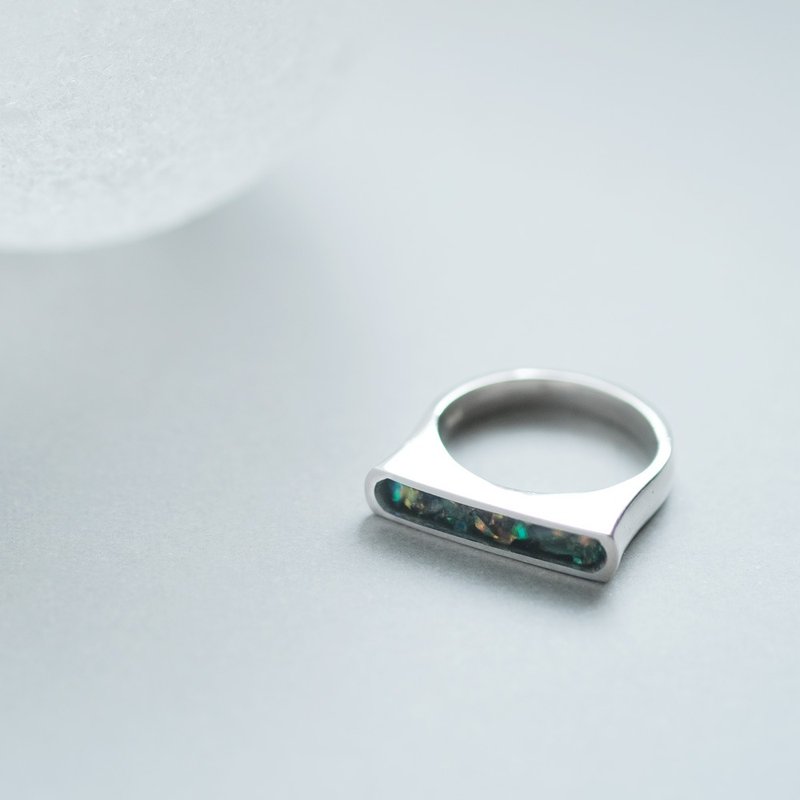 Opal Galaxy Bar Ring Silver 925 - แหวนทั่วไป - โลหะ สีเงิน