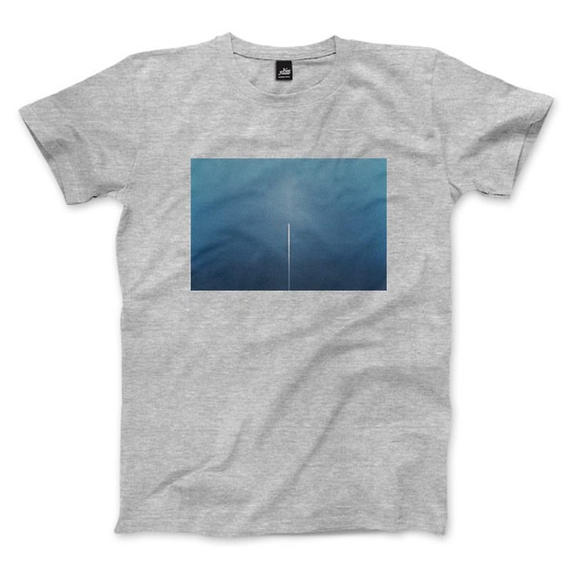 飛行機雲-グレーのリネン-ニュートラルなTシャツ - Tシャツ メンズ - コットン・麻 グレー