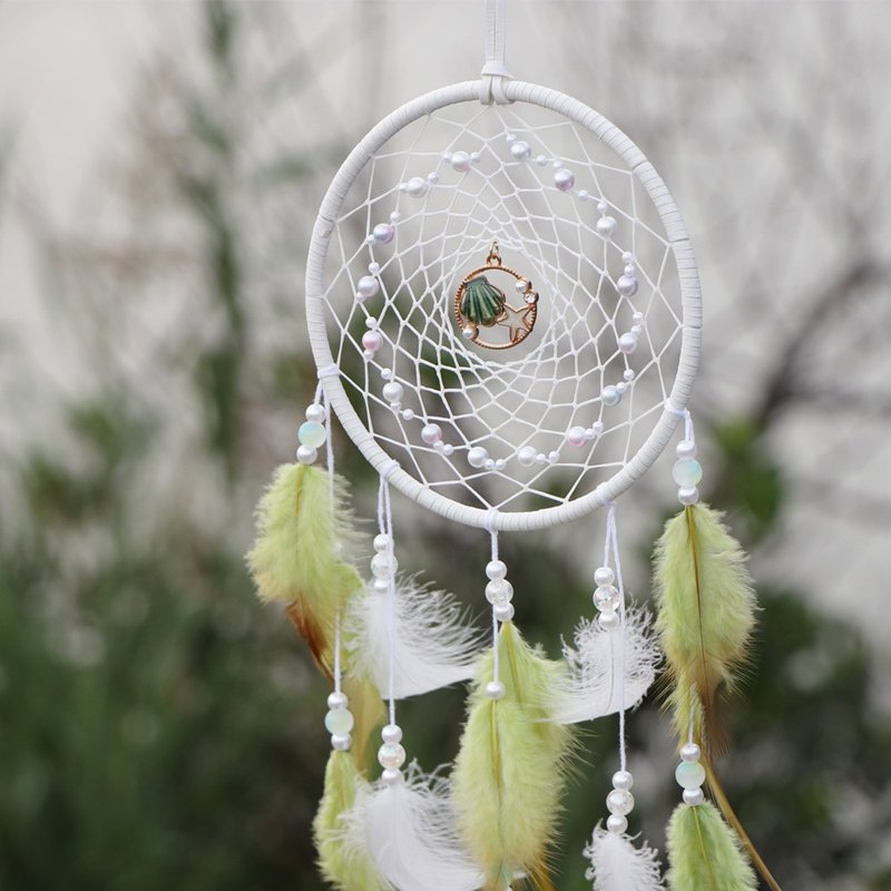 Underwater World丨Lover's Gift Home Decoration Handwoven Dream Catcher Pendant-Lake Green - พวงกุญแจ - วัสดุอื่นๆ สีเขียว