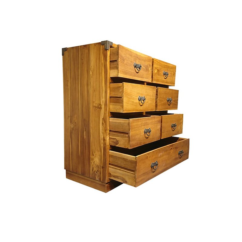 [Jidi City 100% teak furniture] UNC1-28 teak simple seven-drawer cabinet storage cabinet - Wardrobes & Shoe Cabinets - Wood Brown