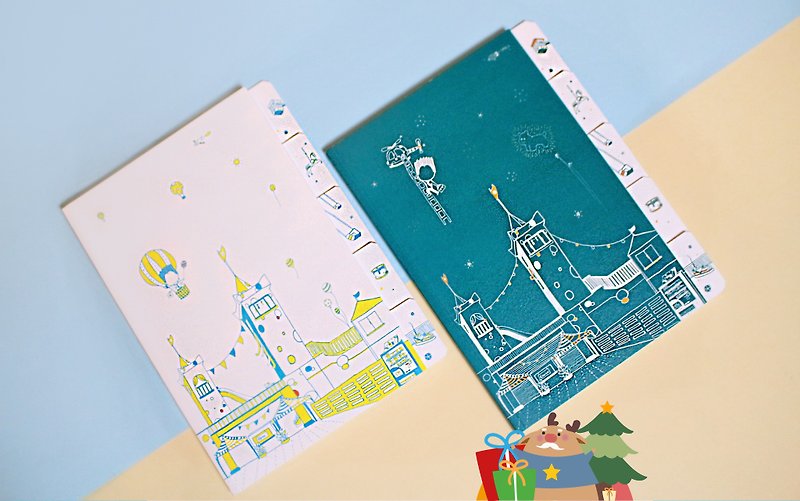 【Blank-face Boy's Day Trip / Notebook with Labels - 2 per pack 】 - Notebooks & Journals - Paper Multicolor