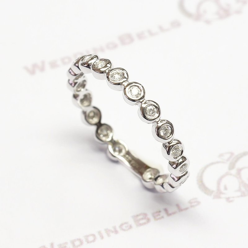 18K white gold / Round Diamond Ring (Free Shipping) - General Rings - Diamond White