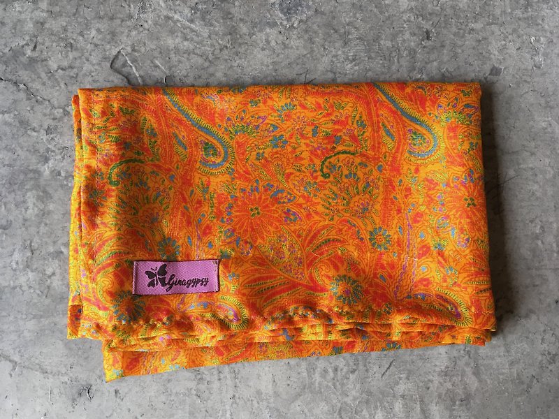 絲．絹 絲巾 黃色 - ginagypsy 印度紗麗改製長版絲巾 1