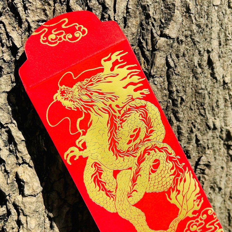 紅包袋  繁龍祥雲│獨家設計中款 / 三入 / 叱吒風雲一飛衝天 - 紅包袋/春聯 - 紙 紅色