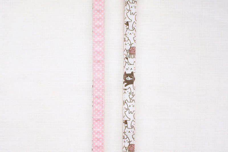 Walking essential. The cat loves playing pink little <Leash> - Collars & Leashes - Cotton & Hemp Pink