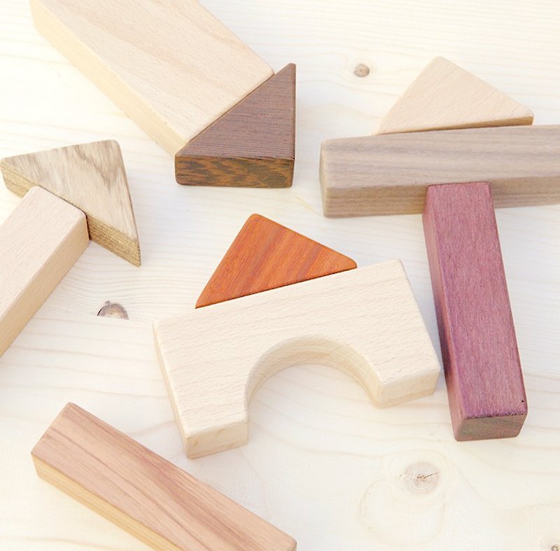 堆堆mini積木*不上色不上漆的彩色積木 - 嬰幼兒玩具/毛公仔 - 木頭 多色