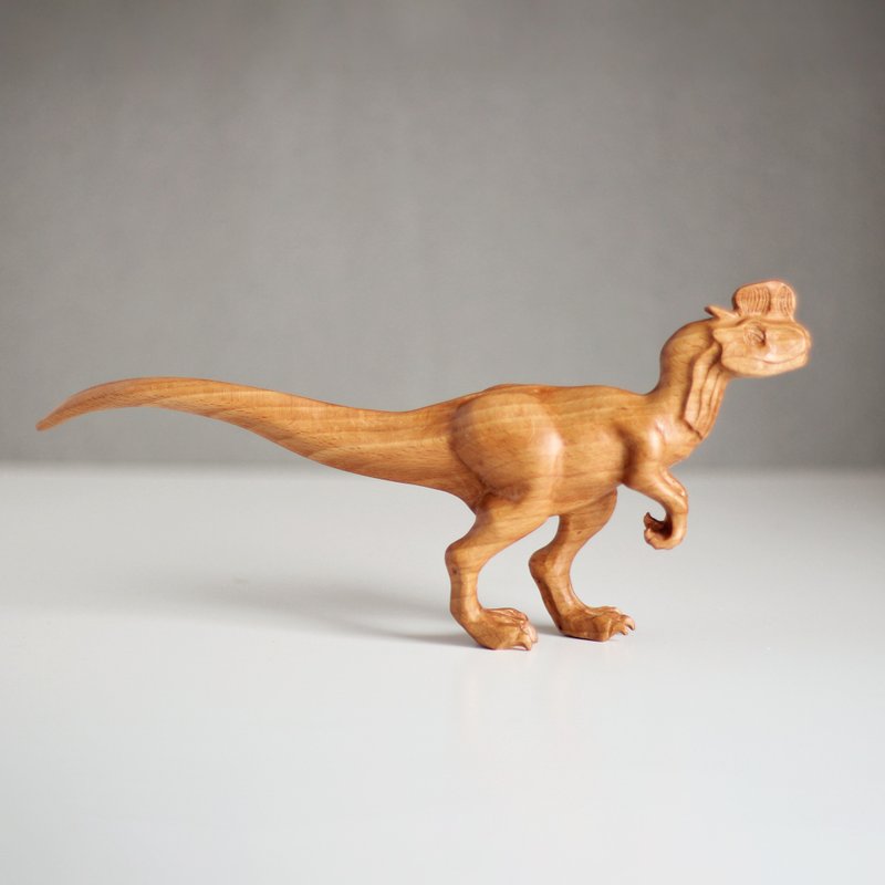 Wooden dinosaur dilophosaurus, wooden hand carved sculpture - 其他 - 木頭 