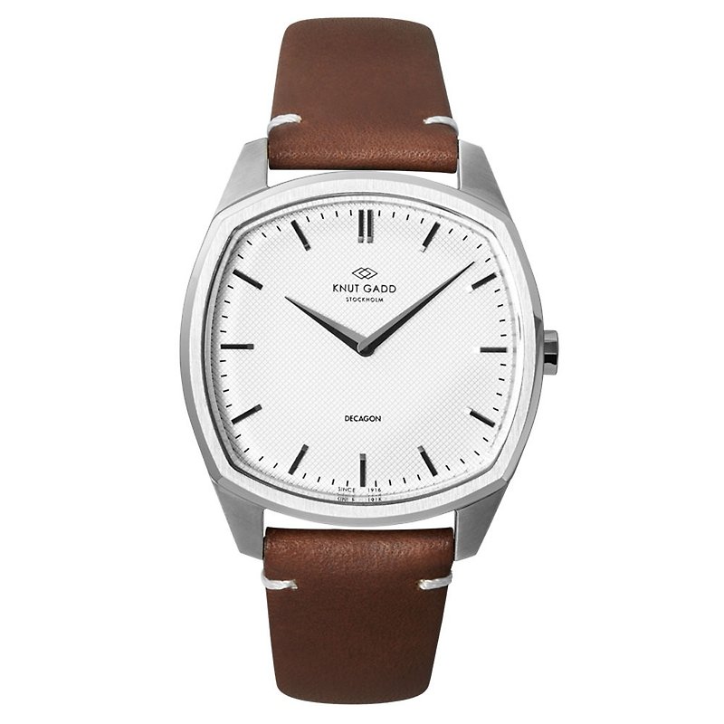 Swedish Design Watch Decagon Series Italian Leather Strap - Gentleman Brown - นาฬิกาผู้ชาย - โลหะ 