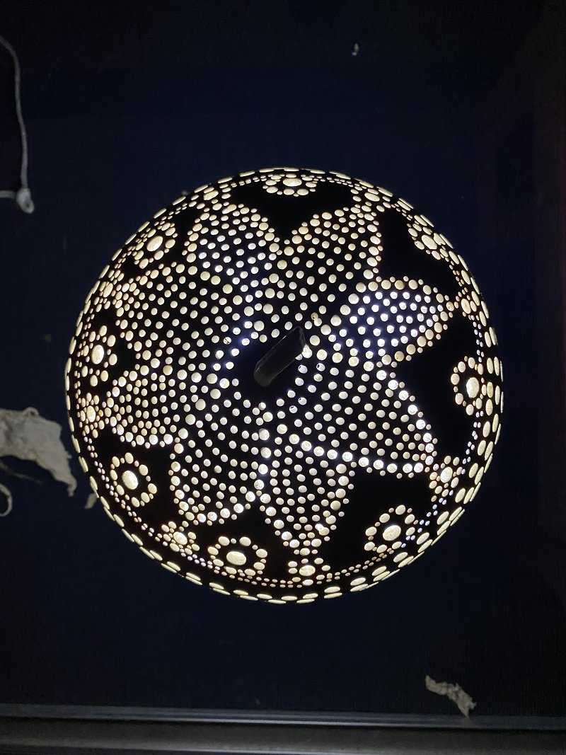 ひょうたんランプ　曼荼羅モチーフ - 照明・ランプ - その他の素材 ホワイト