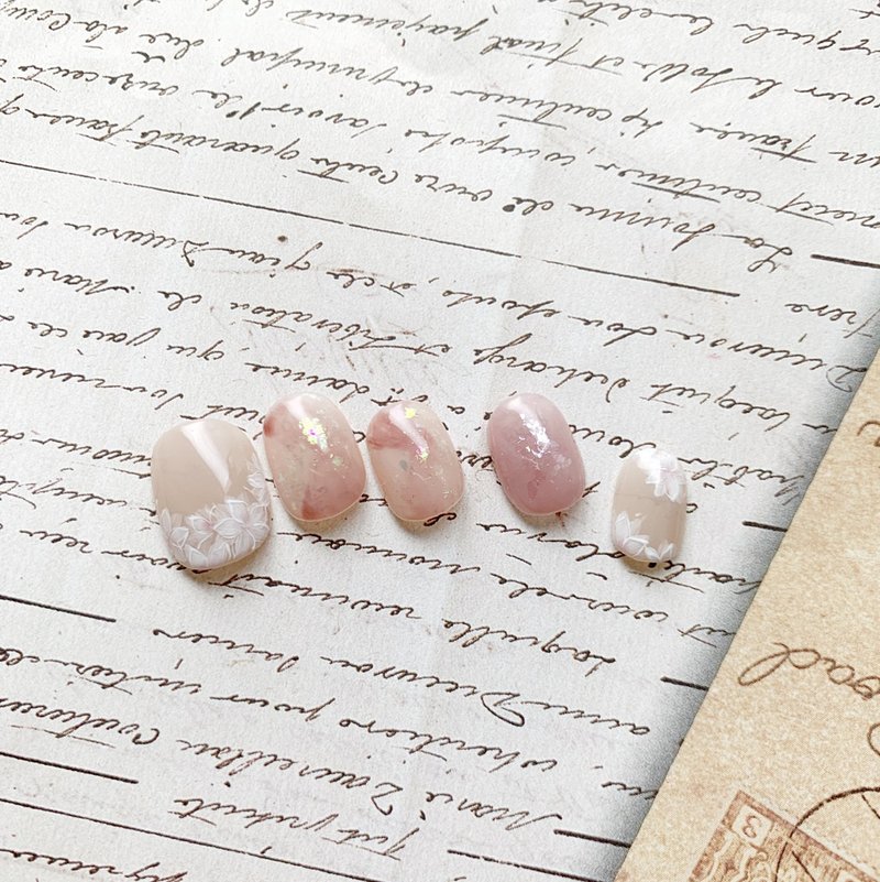 Spring Flower Nail Patch / Wearing Nail / Custom Nail Patch NA 40 - ยาทาเล็บ - วัสดุอื่นๆ 