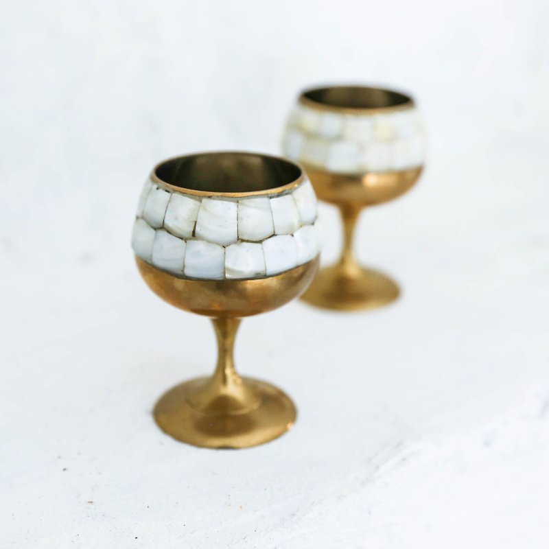 棲仙 SECLUSION OF SAGE / 1920s印度黃銅_圓身矮酒杯 - 擺飾/家飾品 - 其他金屬 金色