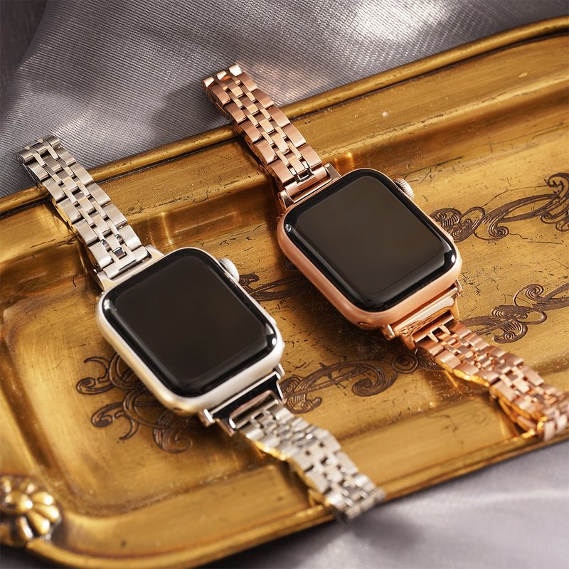 Apple watch - 不銹鋼拼接五珠(縮腰)蘋果錶帶 - 錶帶 - 不鏽鋼 