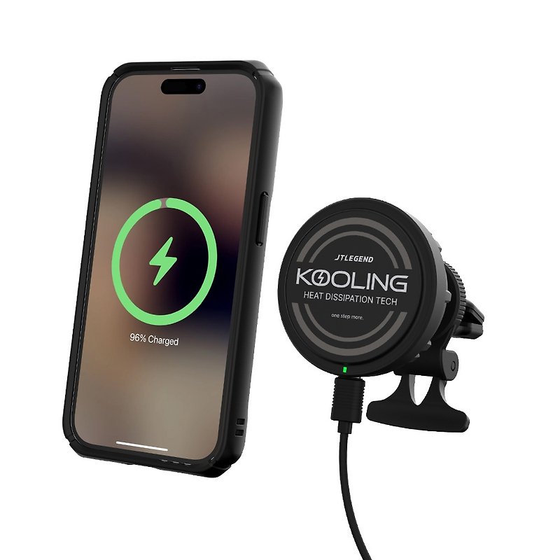 JTLEGEND Kooling Mag Refrigerated Magnetic Fast Charging Car Phone Holder - ที่ตั้งมือถือ - โลหะ สีดำ