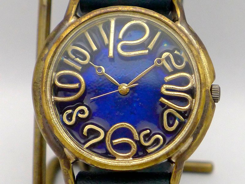 JB2 Hand Craft Watch JUMBO Brass Blue Dial BL (JUM31B BL / NV) - Women's Watches - Copper & Brass Blue