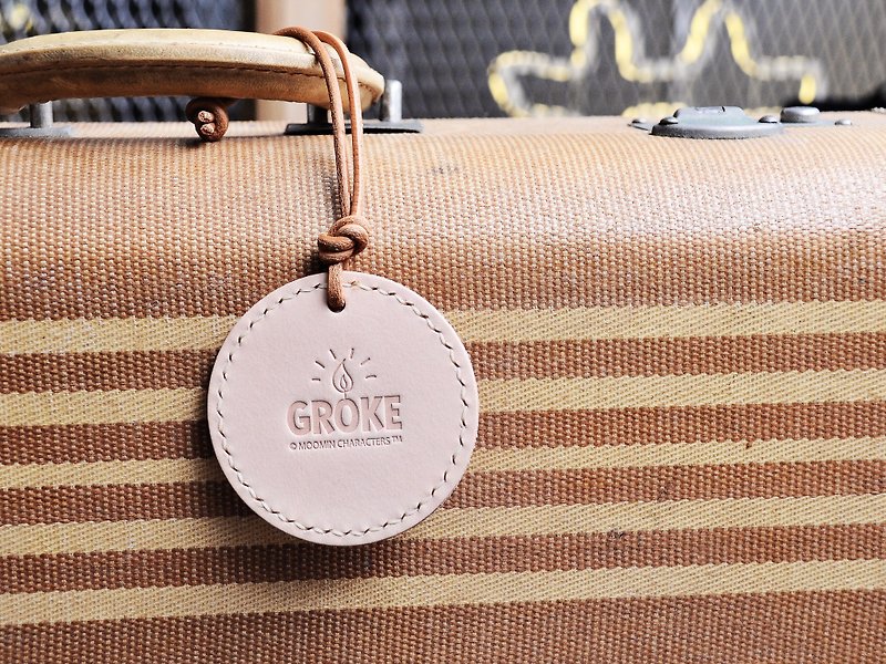 MOOMIN x 港產皮革 哥谷 行李牌 匙圈 本色 皮革材料包 正式授權  - 皮革 - 真皮 卡其色
