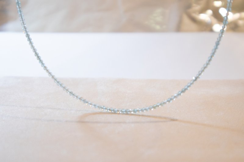 磷灰石- 925 SILVER切面磷灰石2.5mm- 細緻頸圈項鍊 - 項鍊 - 半寶石 綠色