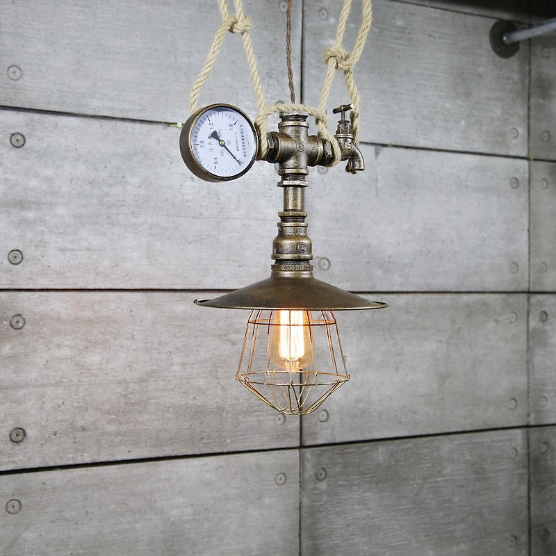 【Artisan Workshop】 Industrial wind cover chandelier retro chandelier Nordic simple home restaurant decorative water pipe lamp industrial wind design - Lighting - Other Metals Brown