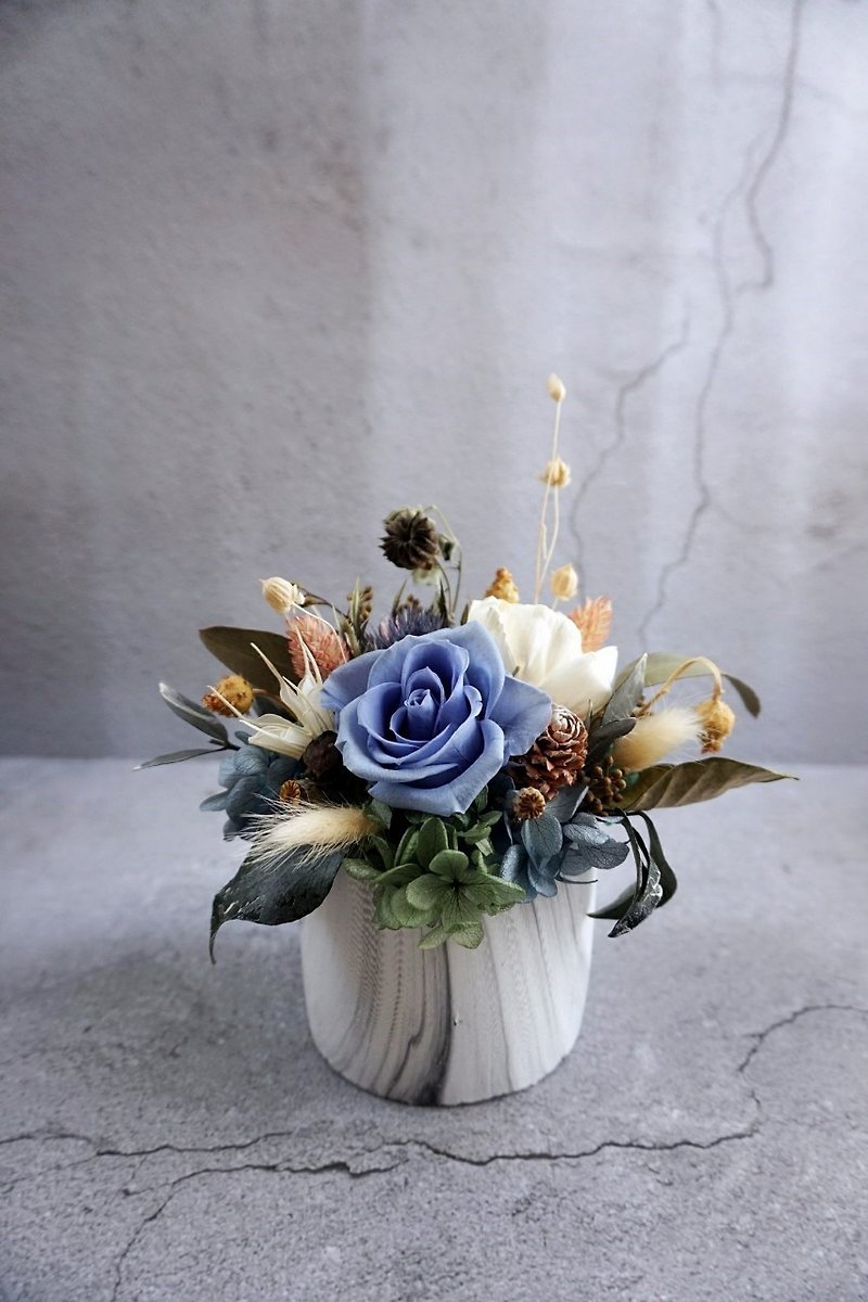 Quiet blue-marble non-flowering eternal flower flower ceremony opening flower birthday gift home layout - Plants - Plants & Flowers Blue