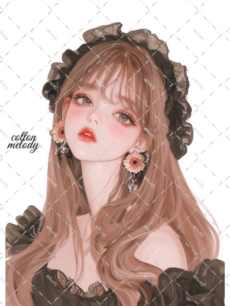 original sticker no.6110 人物ステッカー オリジナルステッカー 人物ステッカー 女の子ステッカー オリジナル人物ステッカー - 貼紙 - 紙 