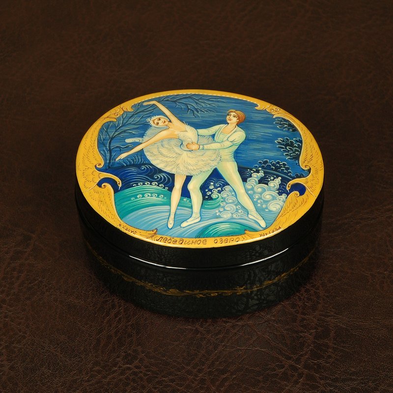 Swan Lake jewelry box ballet lacquer painting art Christmas Gift Wrapping - 擺飾/家飾品 - 其他材質 