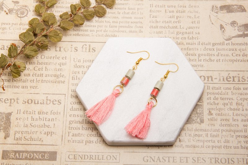 National Wind Fringe Earrings - Ash - Earrings & Clip-ons - Paper Pink