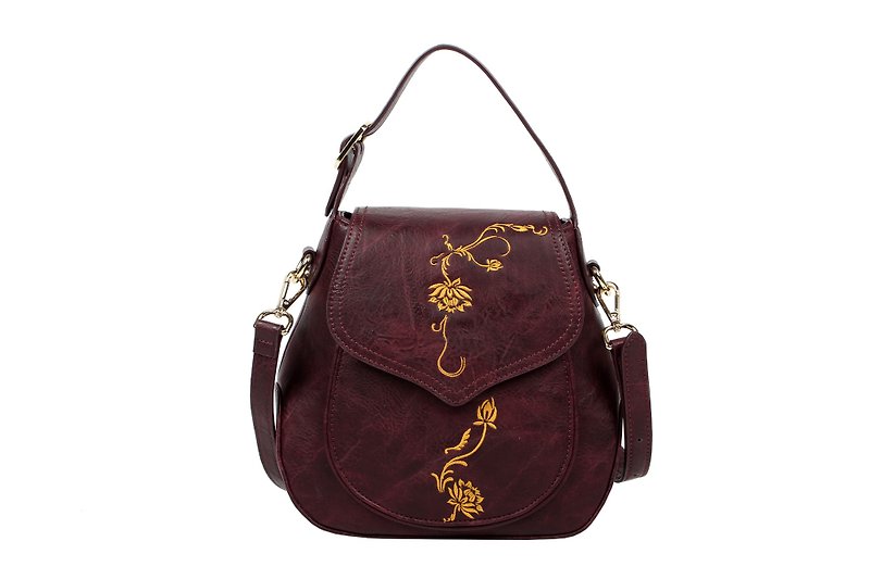 Ruyi bag shoulder bag - Messenger Bags & Sling Bags - Faux Leather Purple