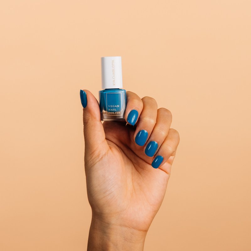 Take Your Time Moroccan Blue Non-Toxic Vegan Nail Polish 5ml - ยาทาเล็บ - วัสดุอื่นๆ สีน้ำเงิน