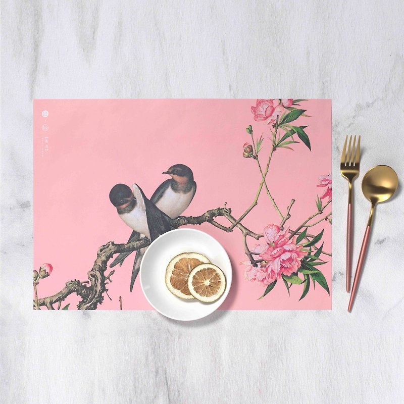 [Good Life ランチョンマット] Xiancai Changchun Peach Blossom | 紙製ランチョンマット | 10 枚 - 机・テーブル - 紙 ピンク