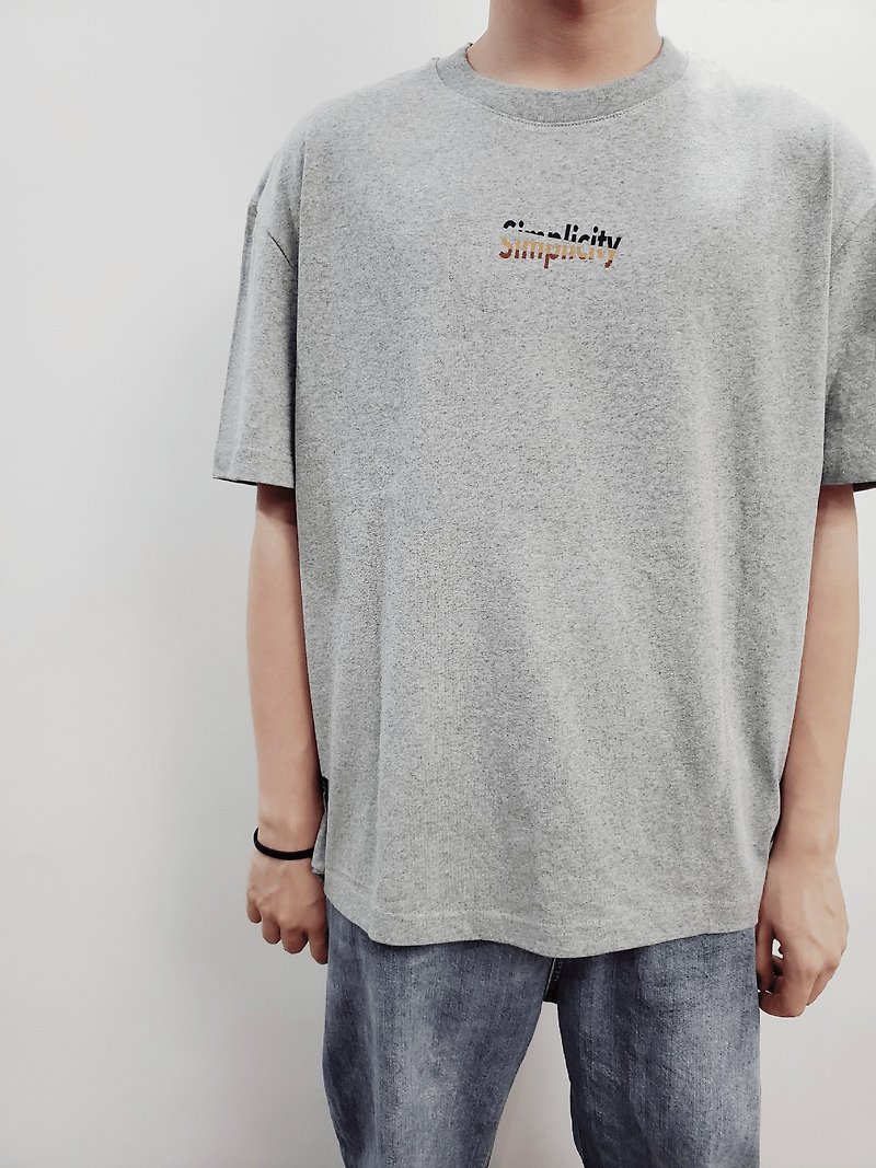Original Simplicity Series Oversize Drop Shoulder T-Shirt for Couples - เสื้อฮู้ด - ผ้าฝ้าย/ผ้าลินิน สีเทา