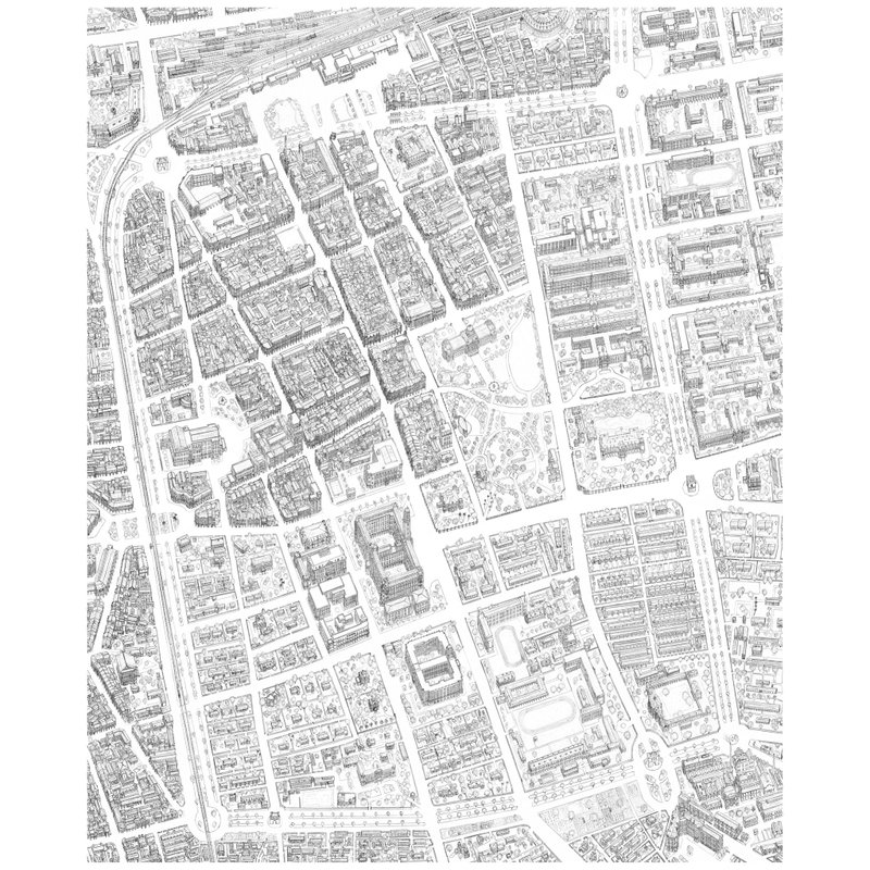 Historic Taipei (1945) アーカイブアートプリント ミディアム＆ラージ - ウォールデコ・壁紙 - 紙 ホワイト