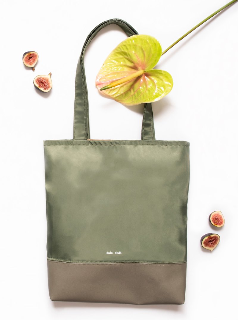 Made in Hong Kong / Designer Original / Waterproof Fabric / Vegan Leather / Tote Bag - Messenger Bags & Sling Bags - Waterproof Material Green