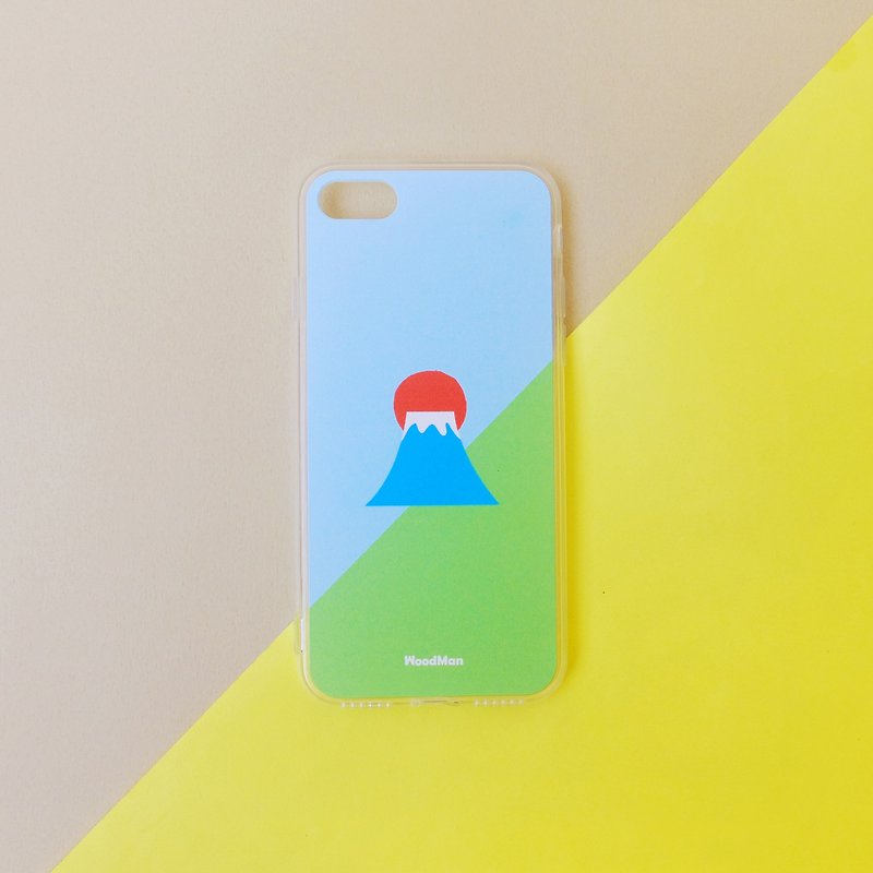 我愛富士山-小草綠 手機殼(可掛脖/包邊透明軟殼) - 手機殼/手機套 - 塑膠 綠色