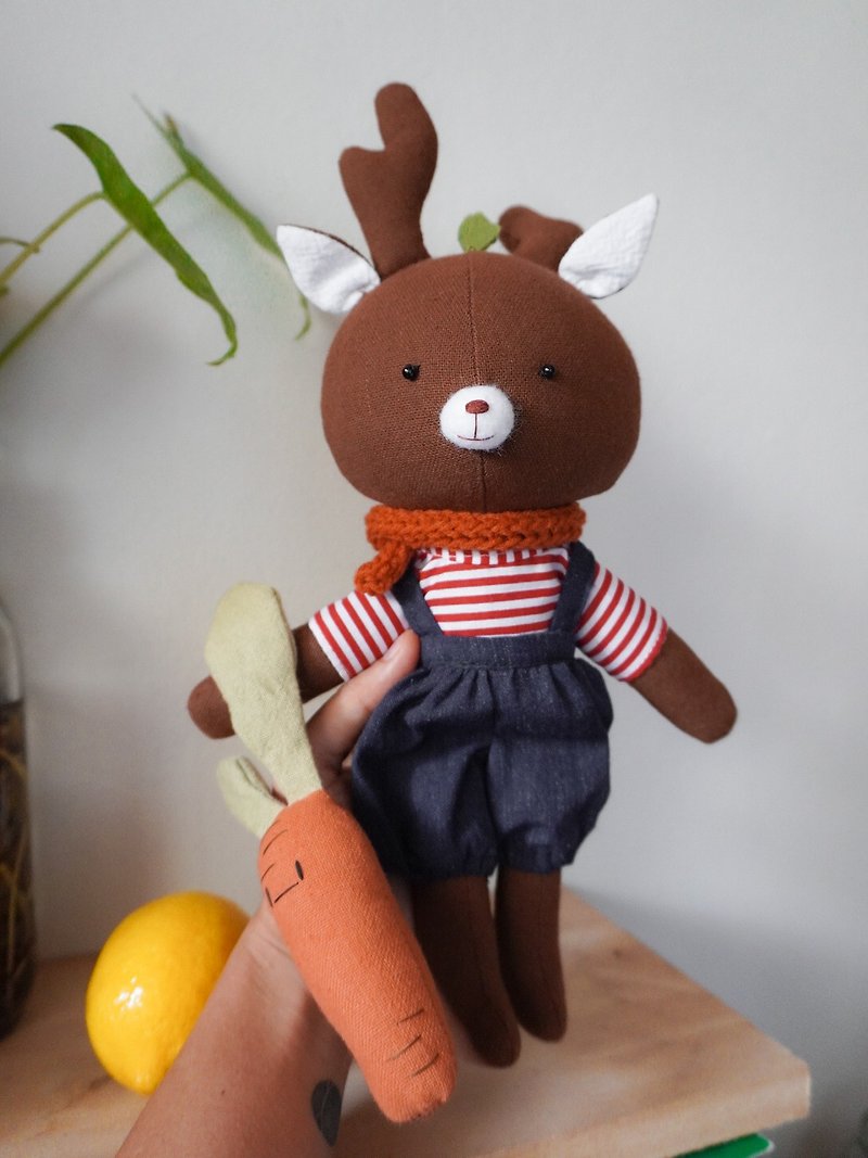 deer doll - Stuffed Dolls & Figurines - Cotton & Hemp Multicolor