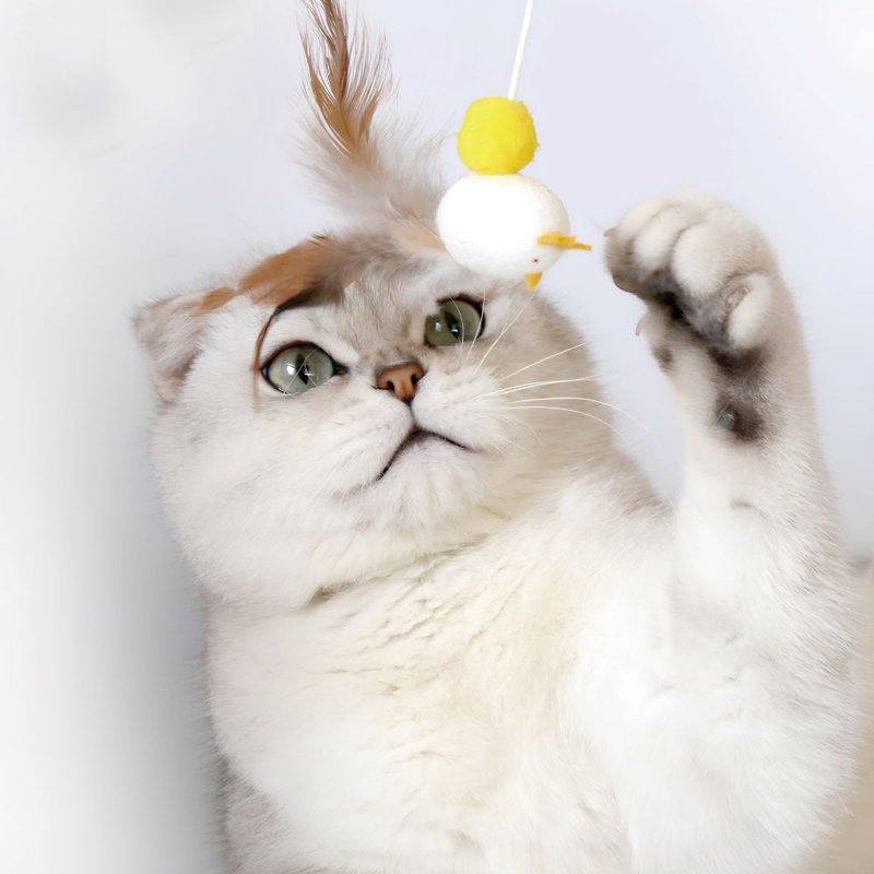 【日本CattyMan】蠶繭氣味讓貓咪超著迷~蠶繭逗貓棒 - 貓/狗玩具 - 其他材質 多色