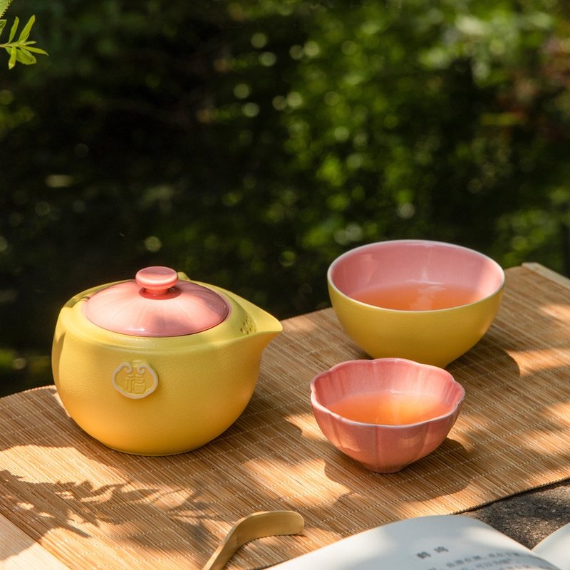 北京故宮博物院福柚快客杯一壺二杯便攜式旅行功夫茶具 - 茶壺/茶杯/茶具 - 陶 