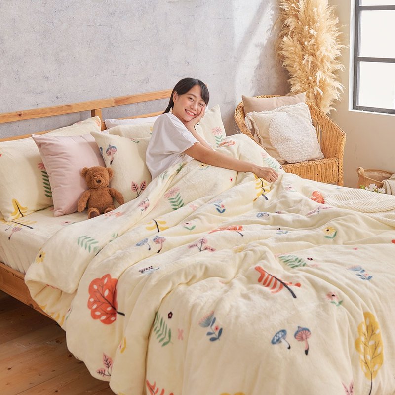 床包被套組(兩用毯被套)-單人/雙人/加大 / 法蘭絨 / 秋野澄風 - 寢具/床包 - 其他材質 透明