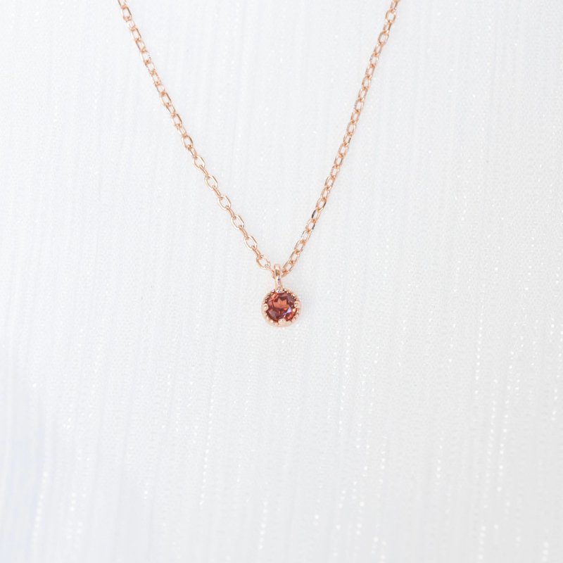 Stone 925 Sterling Silver Small Cake Necklace - สร้อยคอ - คริสตัล สีเงิน