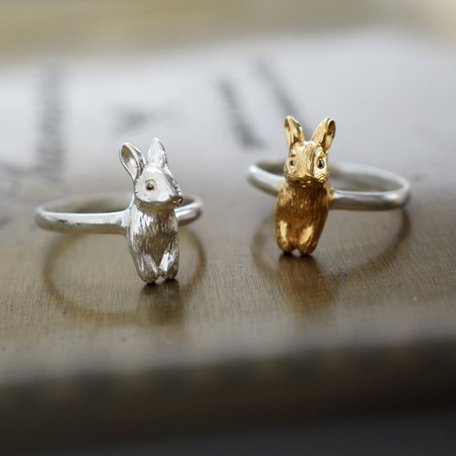 nach！可愛い ウサギのリング ネザーランドドワーフうさぎSilverリング - ショップ ナチュラマ
