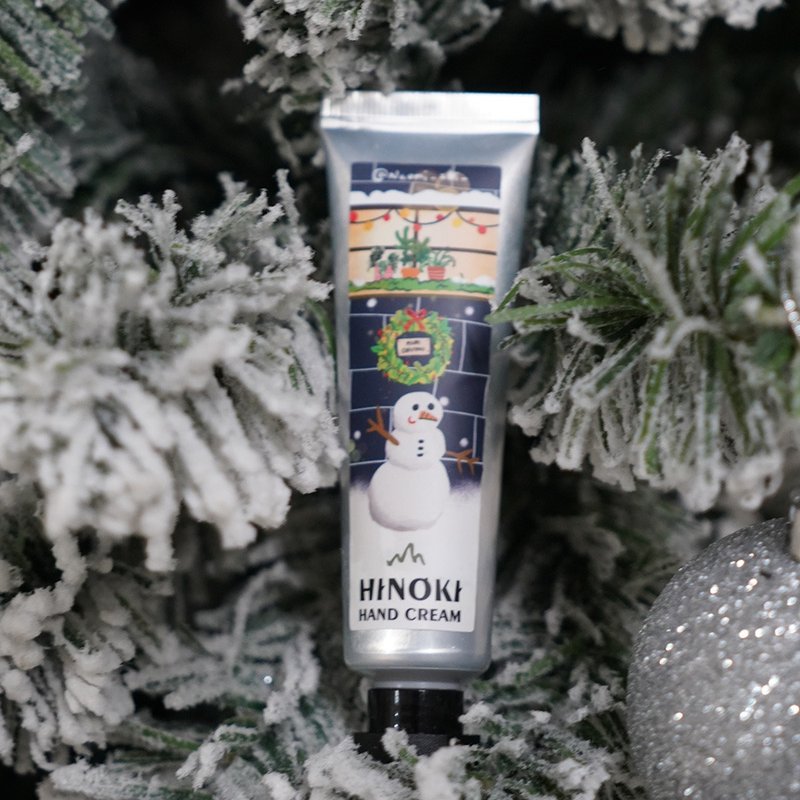 【插畫雪人款】 聖誕禮物─檜木制菌滋潤護手霜-清爽保濕 木質調 - 護手霜/手足保養 - 精油 