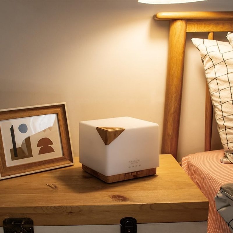 【5 In 1】ASAKUKI Cube Light Wood Essential Oil Diffuser│700ml│Silent Design Sleep - น้ำหอม - วัสดุอื่นๆ 