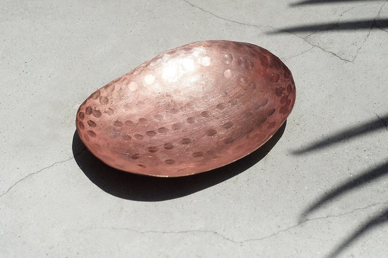 手作り赤銅板銅ジュエリープレート銅小皿手作り銅板ストレージトレイストレージプレート少しビート - 小皿 - 金属 ゴールド