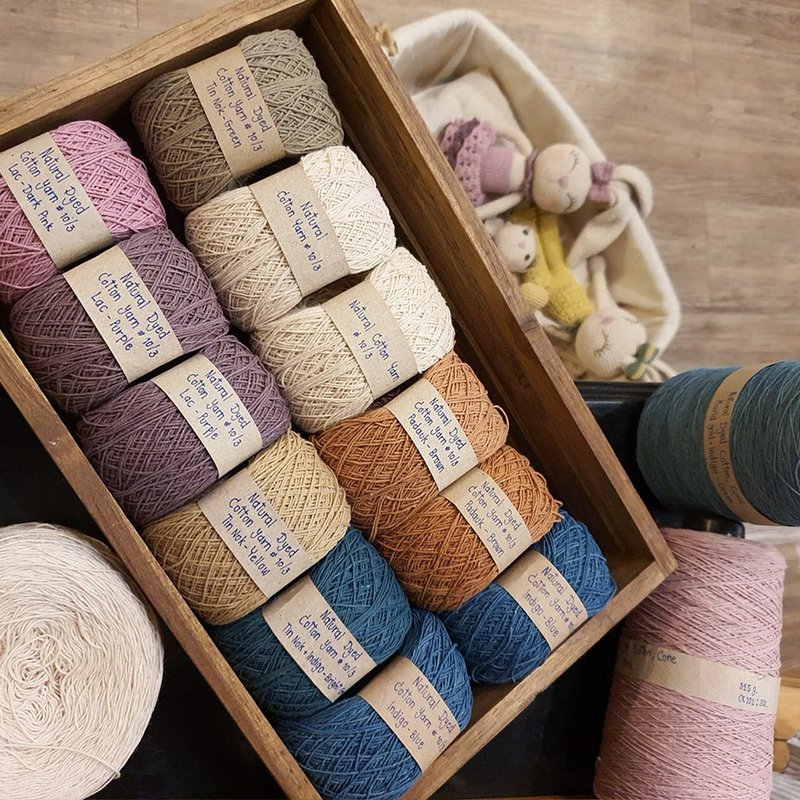 Natural Dyed Cotton Yarn 50 g. - 編織/刺繡/羊毛氈/縫紉 - 棉．麻 多色