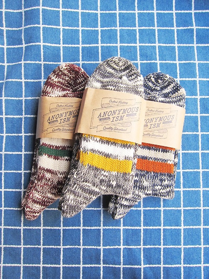 [Picks] Anonymous Ism three retro snowflake sock Nippon outdoor outdoor autumn and winter thick socks left one pair - Socks - Cotton & Hemp 