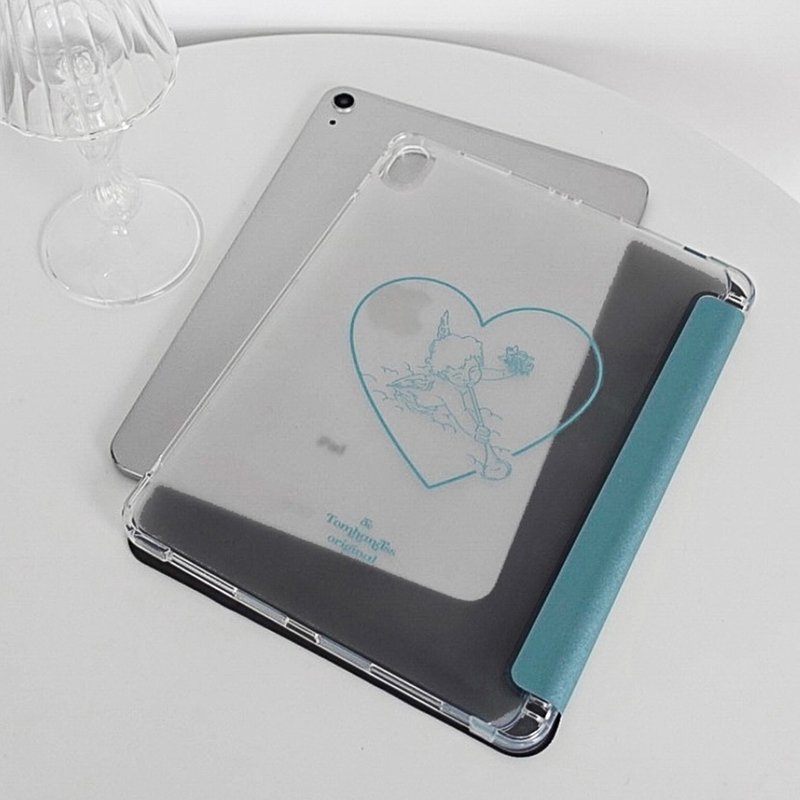 【 Cupid's Love : Mint 】透明磨砂書本式iPad 保護套 - 其他 - 矽膠 