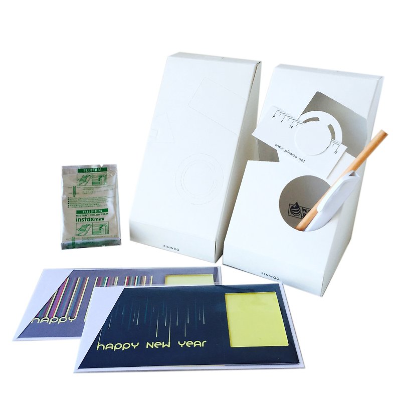 Pin Cards - Illusory New Year Greeting Frame Card Kit Frame cards + film + paper pencil + pen container - Other - Paper White
