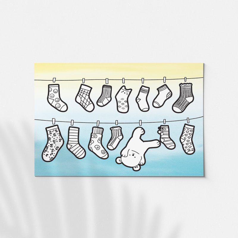 Socks Coloring Sticker Sheet - 貼紙 - 紙 