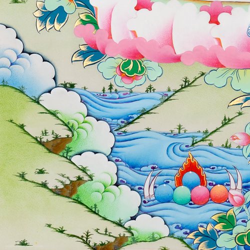 活気に満ちた財宝増加タンカ – 豊かさを引き寄せる - ショップ Boudha